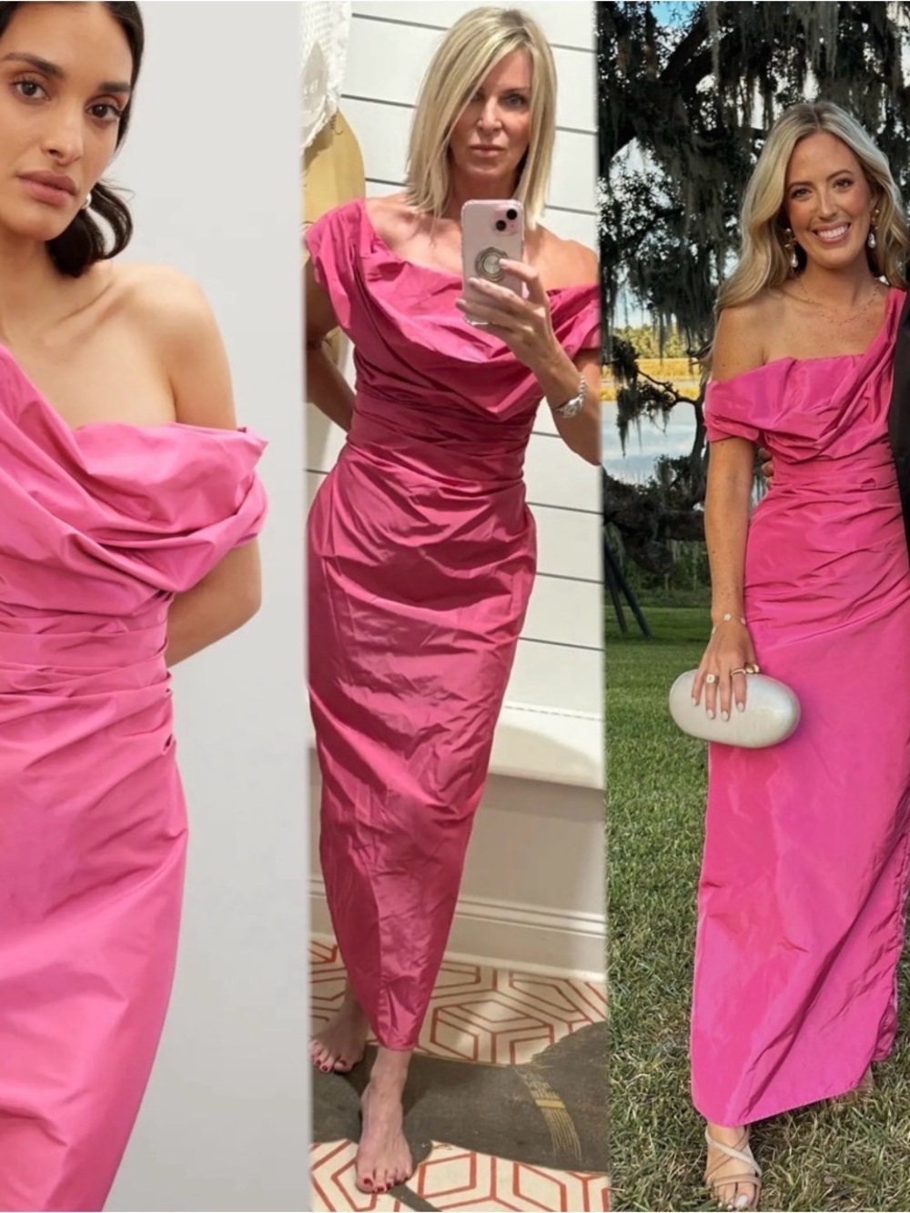 STAUD Andrea Dress Elegant One-Shoulder Pink Evening Dress size 4.